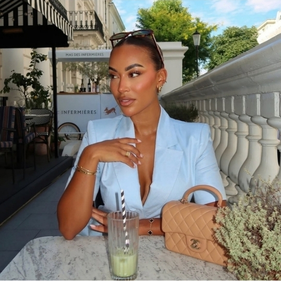 ZARA FITTED LINEN BLEND SHORT SLEEVE BLAZER SIZE M - Picture 8 of 15